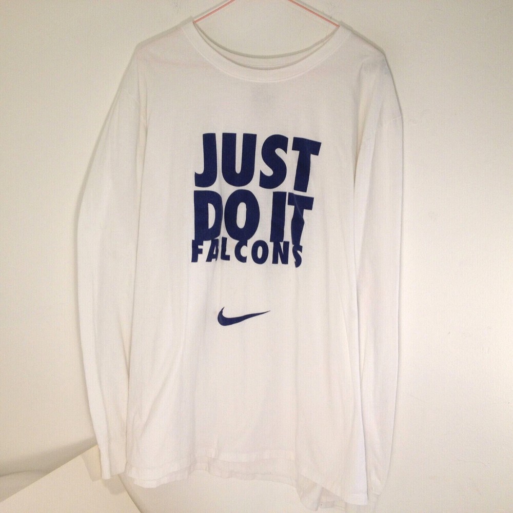 Nike Just Do It Long Sleeve Shirt White T Shirt Adult XL